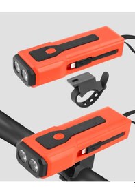 Resim Su Geçirmez Bisiklet Işığı 5000 Mah Powerbankli Ön Far renkli 