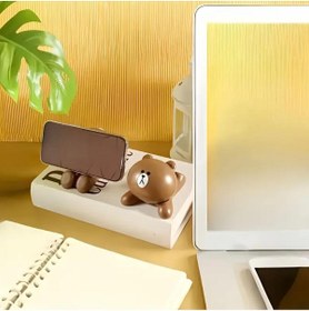 Resim Tudivanyu Aksesuar 3D Sevimli Ayıcık Telefon Tutucu Aksesuar, Ofis Masası Aksesuar 