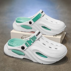 Resim Unisex Yazlık Terlikler - Erkek ve Kadınlar için Şık Beyaz ve Turkuaz EVA Sandaletler, Ayarlanabilir Kayışlı Rahat Dış Mekan Plaj Ayakkabıları, Günlük Sokak Giyimi Tasarımı, Yaz Sandaletleri 