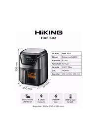 Resim Hiking HAF-502 6 LT Digital Air Fryer Yağsız Fritöz 