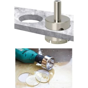 Resim 22MM Mermer Granit Fayans Cam Yuvarlak Delme Panç Elmas Uç Yuvarlak Açma Matkap Için Karot 