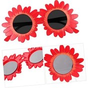 Resim Kırmızı Renk Papatya Şekilli Parti Gözlüğü 18x10 Cm 1 