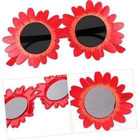 Resim Kırmızı Renk Papatya Şekilli Parti Gözlüğü 18x10 Cm 1 