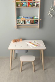 Resim PEKA Çocuk Oyun Etkinlik Çalışma Masası Sepetli Ahşap Mdf Masa Takımı 