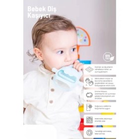 Resim Belirtilmemiş Mavi Bebek Silikon Diş Kaşıyıcı 