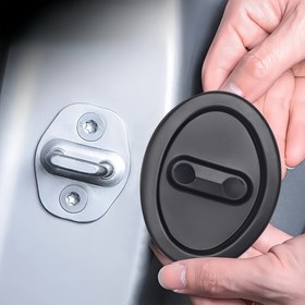 Resim 4 Adet Araç Kapısı Şok Emici Pedleri - Siyah veya Beyaz Silecek Pedler, Gürültü Azaltma, Çizilme ve Darbe Koruma için Yumuşak Malzeme, Kolay Kurulumlu Ova Kapı Pedleri 