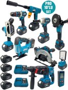 Resim Germany Style DawreekTech 10'lu Şarjlı Pro Set Kırıcı-Taşlama-Matkap-Daire Testere-Yıkama-Dekupaj 