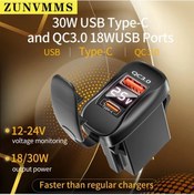 Resim Chuangyinshop Zunvmms 30w Çift Portlu Araç Şarj Cihazı Led Ekran Qc3.0 Usb Pd Hızlı Şarj Cc118 