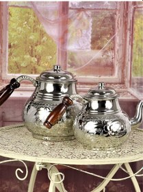 Resim 1 Mm Çiçek Işleme Kalın Bakır Aile Boyu Işlemeli Bakır Çaydanlık Bakır 