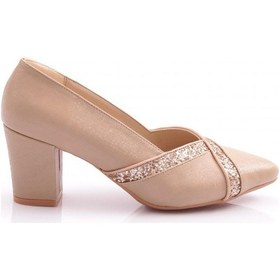 Resim Dgn K642 Kadin Taş Şeritli Topuklu Ayakkabi K642-1217-R14466 Ten Nova 