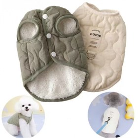 Resim Küçük & Orta Boy Köpekler ve Kediler için Kışlık Yelek Ceket - %100 Polyester Örgü, Peluş Astarlı, Çıtçıtlı Kapama, Esnek Boyun & Bel Bandı, Sıcak Rahat Evcil Hayvan Montu Kış İlkbahar Sonbahar İçin 