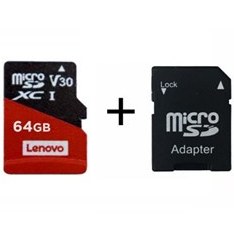 Resim Lenovo K105 64 GB Micro SDHC Hafıza Kartı SD Adaptör Dahil Siyah 