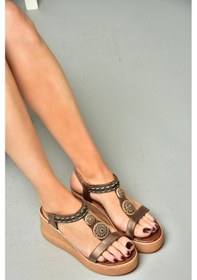 Resim Fox Shoess258136009 Bakır Dolgu Tabanlı Kadın Sandalet Bakır 