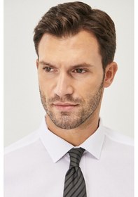 Resim Ac&Co / Altınyıldız Classics Erkek Ütü Gerektirmeyen Taılored Slim Fit Dar Kesim Klasik Yaka Pamuk Armürlü Non-ıron Gömlek Beyaz 
