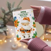 Resim Noel Baba Tasarımlı Mesajlı Kartpostal 
