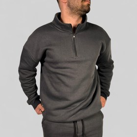 Resim KX 3 İplik Yarım Fermuarlı Eşofman Takımı ‘FÜME’ 