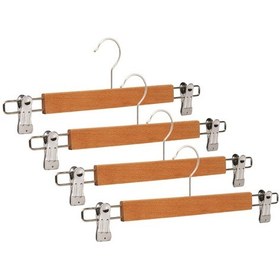 Resim Nyn Ahşap Askı Mandallı Pantolon Etek Askısı Naturel Renk 4 Adet Kahverengi 