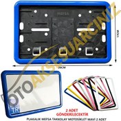 Resim Plakalık Plastik Tak Kolay Motor Motosiklet Mavi Çerçeveli 2 Adet 