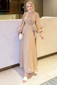 Resim Tesettür Diyarı Sultan Model Yandan Bağlamalı Abiye 