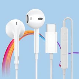 Resim Zipax Tecno Spark 20, 20C, 30, 30C, 40, 40C, Go 2024 ile Uyumlu Type-C Mikrofonlu Kulaklık, Beyaz 