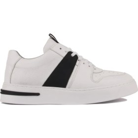 Resim Saillaker’s Sail Lakers - Beyaz Deri Bağcıklı Erkek Sneaker 