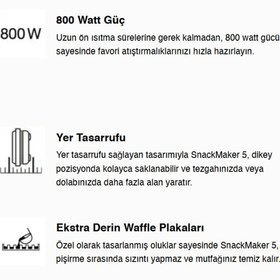 Resim Braun Entegre Yağ Tepsisi SnackMaker 5 Çift Taraflı Sandviç ve Waffle Makinesi & Tost Makinesi 