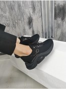 Resim Streç Siyah Taşlı Kadın Spor Ayakkabı 001 