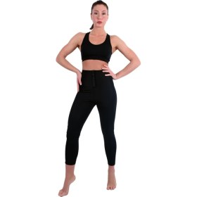 Resim Agraflı Terletici Ekstra Yüksel Bel Termal Sauna Tayt 