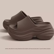 Resim Unisex EVA Terlik - Kalın Yastıklı Tabanlı, Yükseklik Artırıcı Açık Burun Tasarım, Hafif ve Rahat Yüzey, İç/Dış Mekan Kullanımı için Minimalist Düz Renkli Ev Terliği, Modern Ayakkabı, Dayanıklı İç Giyim 