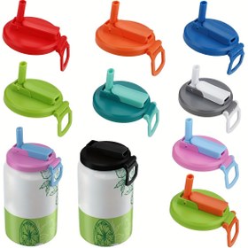 Resim 1 adet / 4 adet Kapaklar 4 Renkli Soda Kapakları Pipetli Soda Kapakları Yeniden Kullanılabilir Soda Su, İçecekler, Meyve Suyu, Soda Su Kapakları Parti malzemeleri seti 