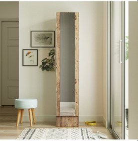 Resim Robin Home Vegas Serisi No 14 Aynalı Ayakkabılık Dolap Açık Kahverengi 