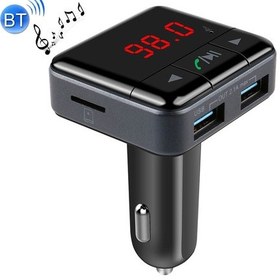 Resim Bc12 Çift Usb Araç Şarj Cihazı Bluetooth Fm Verici Kiti, App Fonksiyonu İle, Destek Lcd Ekran / Tf Kart Müzik Çalma / Eller Serbest 
