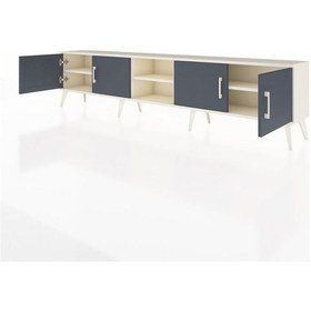 Resim Arges Tv Ünitesi 3 Raflı 4 Kapaklı 220x30x51 Aytaşı-antrasit/aytaşı Antrasıt/aytası - Aytası 