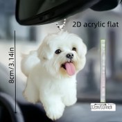 Resim 2D Düz, 1 Adet 2D Düz Akrilik Sevimli Dil Köpek Kolye, Arka Görüş Aynası Şansı, Parti Hediyesi, Sevgililer Günü ve Yeni Yıl Süslemesi 