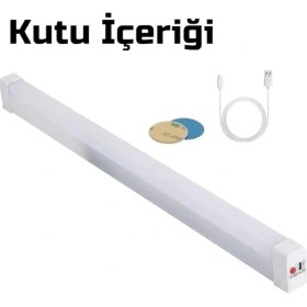Resim Nishev.com Evini Sev USB Şarjlı 3 Modlu Mıknatıslı Otel-Yurt-Ev-Kamp Feneri LED Şarjlı Işıldak 15 W 52 cm 