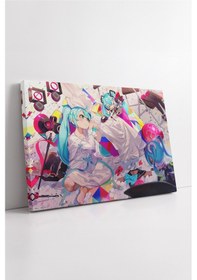 Resim Hatsune Miku Anime Renkli Sanatsal Sahne Dekoratif Genç Odası İçin Enerjik Tasarım Kanvas Tablo 