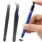 Resim 3 parça/set Profesyonel DIY El Sanatları Takı Yapımı Cımbız Seti, 2 Metal Cımbız ve 1 4 Pençeli Klips İçerir 