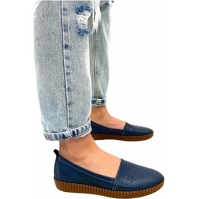 Resim Tito Model Ortopedik Taban Deri Babet Lacivert Lacivet 