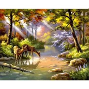 Resim 16 X 20 İnç Kendin Yap Tuval Üzerine Yağlıboya Resim Sayılarla Boyama Seti Orman Deseni Yetişkinler Çocuklar Başlangıç El Sanatları Ev Duvar Dekoru 