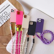 Resim Yeni minimalist düz renkli büyük delik+burulmuş ip iPhone 16 Plus kılıfı 