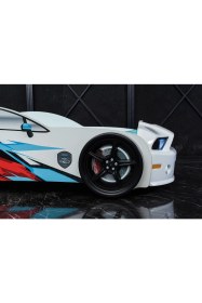 Resim Kaju Mobilya Kaju Muscle Beyaz Full Arabalı Yatak 