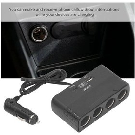 Resim Araç Çakmak Çoklayıcı Type-c + Usb-a Girişli 120w 80cm Kablolu 4'lü 12-24v 