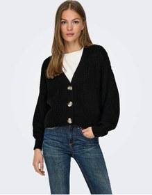 Resim Jdy Jdyjusty L/s Short Cardigan Knt Noos Kadın Hırka 15200418 Siyah 
