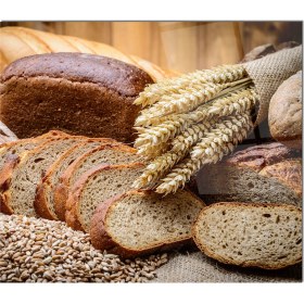 Resim Olinpa Cam Ocak Arkası Koruyucu | Buğday Ekmeği Desenli 