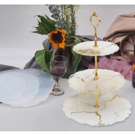 Resim adarya Epoksi Reçine Yuvarlak Kek Standı Kalıbı Seti 