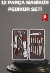 Resim Ronanna 12 Parça Paslanmaz Çelik Kompakt ve Taşınabilir Manikür Makası Tırnak Makası 