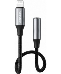 Resim Schitec Lightning To 3.5mm Aux Dönüştürücü 10cm Siyah Hg/axt-01 