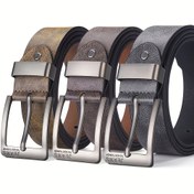 Resim 1 Adet Erkek Yüksek Kalite İğne Tokalı Kemer, PU Deri Metal İğne Toka, Günlük İş ve Şık Dekoratif Kemer, Pantolon ve Kot ile Uyumlu, Hediye Seçimi İçin İdeal 