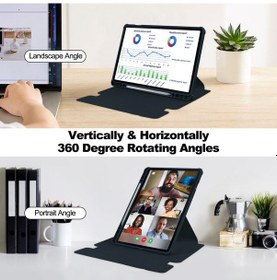 Resim Geeksen "samsung Uyumlu Tab S9 Fe İçin 360 Dönebilen Bluetooth Klavyeli Kılıf - 11 İnç" Kapaklı Kılıf 