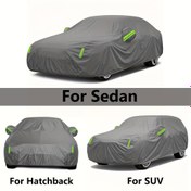 Resim Gri Renkli Açık Araba Örtüsü, Güneş, Rüzgar, Toz, Çizikler ve Kuş Dökülleri Koruması İçin Tasarlanmış, Sedanlar, SUV'lar ve Hatchbackler İçin Uygun. 